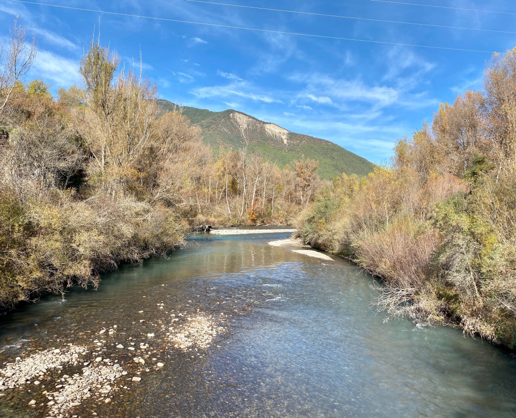 Río Gállego a su paso por el Puente las Pilas.